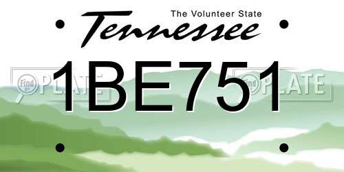 1BE751 Tennessee License Plate