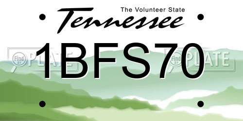 1BFS70 Tennessee License Plate