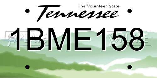 1BME158 Tennessee License Plate