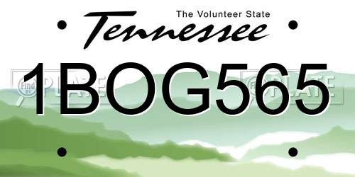 1BOG565 Tennessee License Plate
