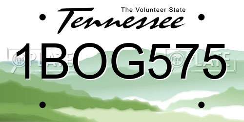 1BOG575 Tennessee License Plate