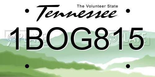 1BOG815 Tennessee License Plate