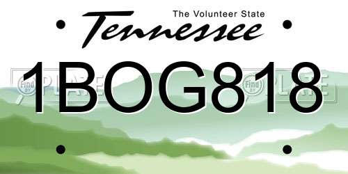 1BOG818 Tennessee License Plate