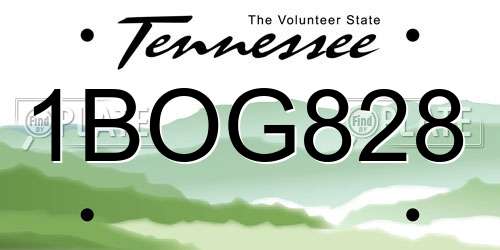 1BOG828 Tennessee License Plate