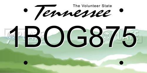 1BOG875 Tennessee License Plate
