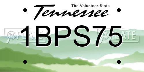 1BPS75 Tennessee License Plate