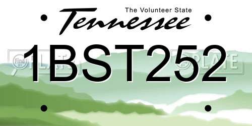 1BST252 Tennessee License Plate