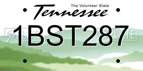 1BST287 Tennessee License Plate