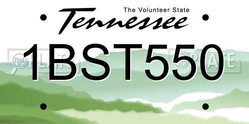 1BST550 Tennessee License Plate