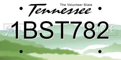 1BST782 Tennessee License Plate