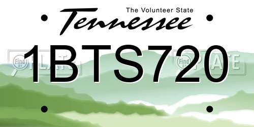 1BTS720 Tennessee License Plate