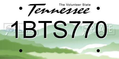 1BTS770 Tennessee License Plate