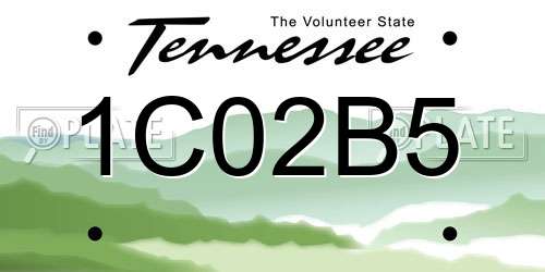 1C02B5 Tennessee License Plate