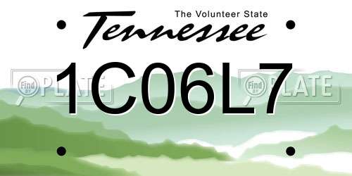 1C06L7 Tennessee License Plate