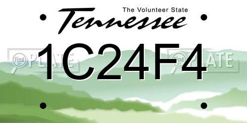 1C24F4 Tennessee License Plate