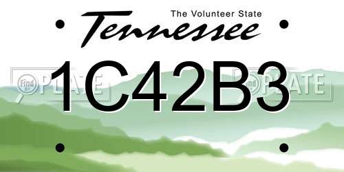 1C42B3 Tennessee License Plate