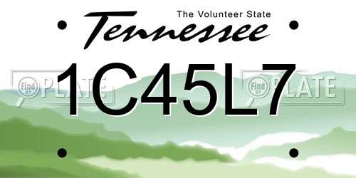 1C45L7 Tennessee License Plate