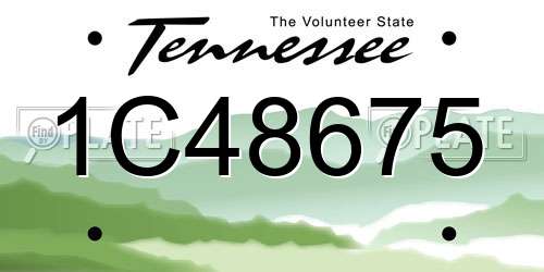 1C48675 Tennessee License Plate