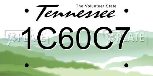 1C60C7 Tennessee License Plate