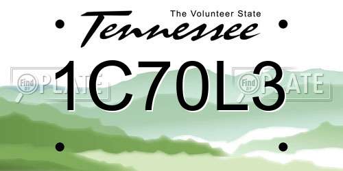 1C70L3 Tennessee License Plate