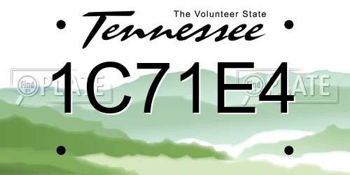 1C71E4 Tennessee License Plate