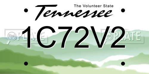 1C72V2 Tennessee License Plate