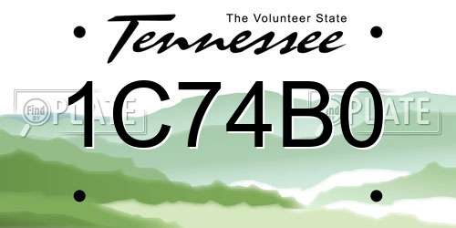 1C74B0 Tennessee License Plate
