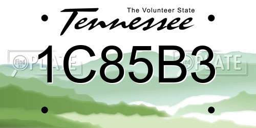 1C85B3 Tennessee License Plate