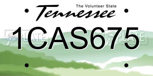 1CAS675 Tennessee License Plate