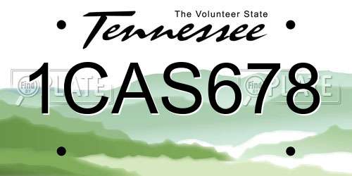 1CAS678 Tennessee License Plate