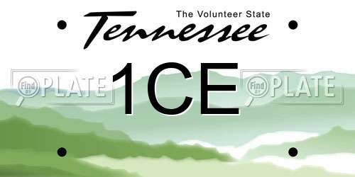 1CE Tennessee License Plate