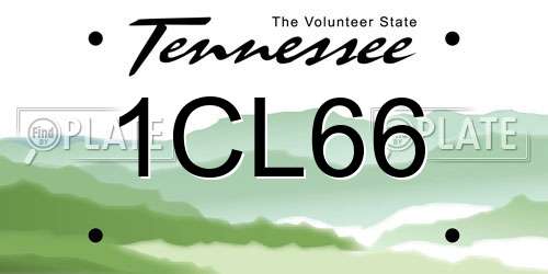 1CL66 Tennessee License Plate