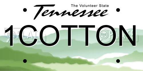 1COTTON Tennessee License Plate