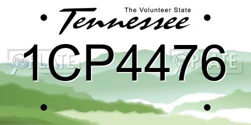 1CP4476 Tennessee License Plate