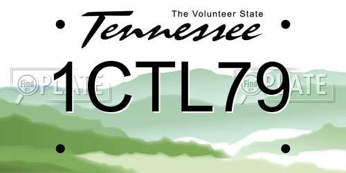 1CTL79 Tennessee License Plate