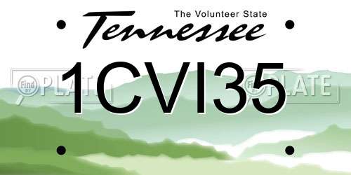 1CVI35 Tennessee License Plate