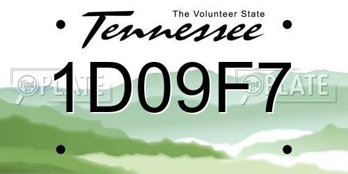 1D09F7 Tennessee License Plate