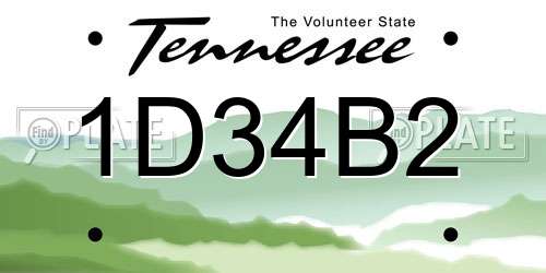 1D34B2 Tennessee License Plate