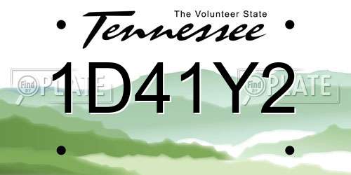 1D41Y2 Tennessee License Plate