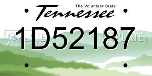 1D52187 Tennessee License Plate