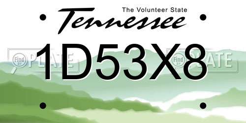 1D53X8 Tennessee License Plate