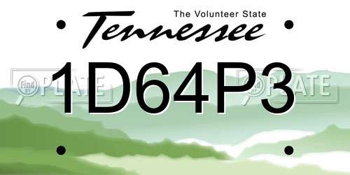 1D64P3 Tennessee License Plate