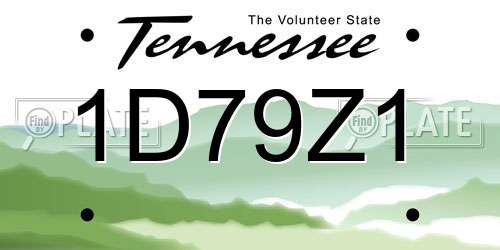 1D79Z1 Tennessee License Plate
