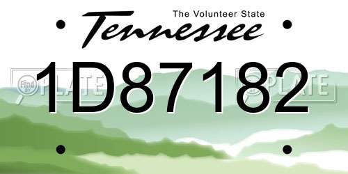 1D87182 Tennessee License Plate