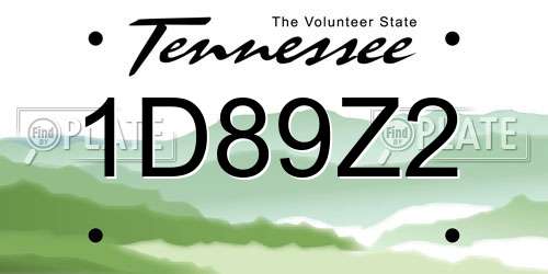 1D89Z2 Tennessee License Plate