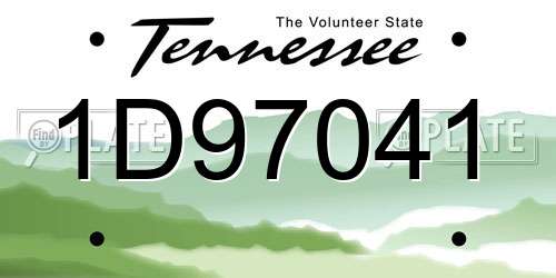 1D97041 Tennessee License Plate