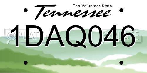 1DAQ046 Tennessee License Plate