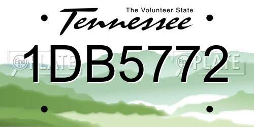 1DB5772 Tennessee License Plate