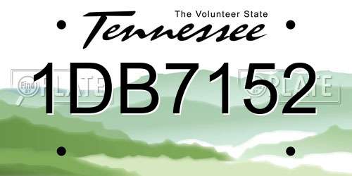 1DB7152 Tennessee License Plate