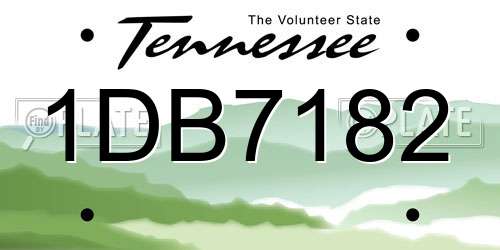 1DB7182 Tennessee License Plate